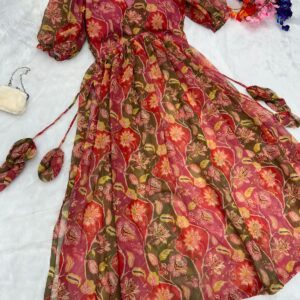 Georgette Fabric Nyracut Kurties With Digital Print