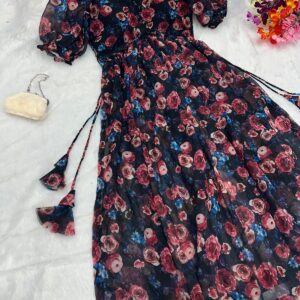 Georgette Fabric Nyracut Kurties With Digital Print