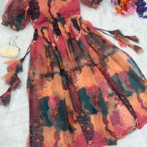 Georgette Fabric Nyracut Kurties With Digital Print
