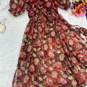 Georgette Fabric Nyracut Kurties With Digital Print