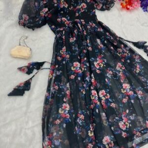 Georgette Fabric Nyracut Kurties With Digital Print