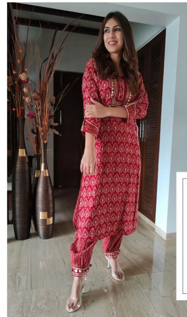 Pure Reyon Cottan Kurti Pent Set - Image 4