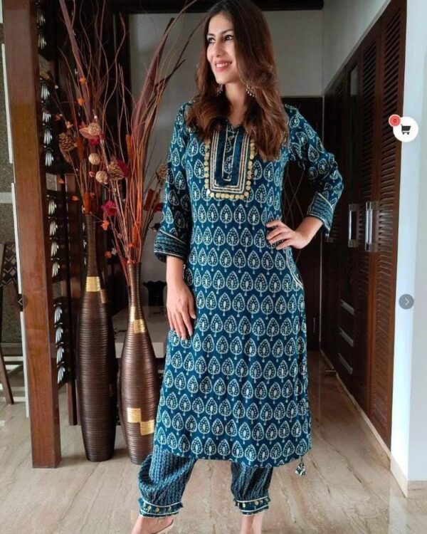 Pure Reyon Cottan Kurti Pent Set - Image 5