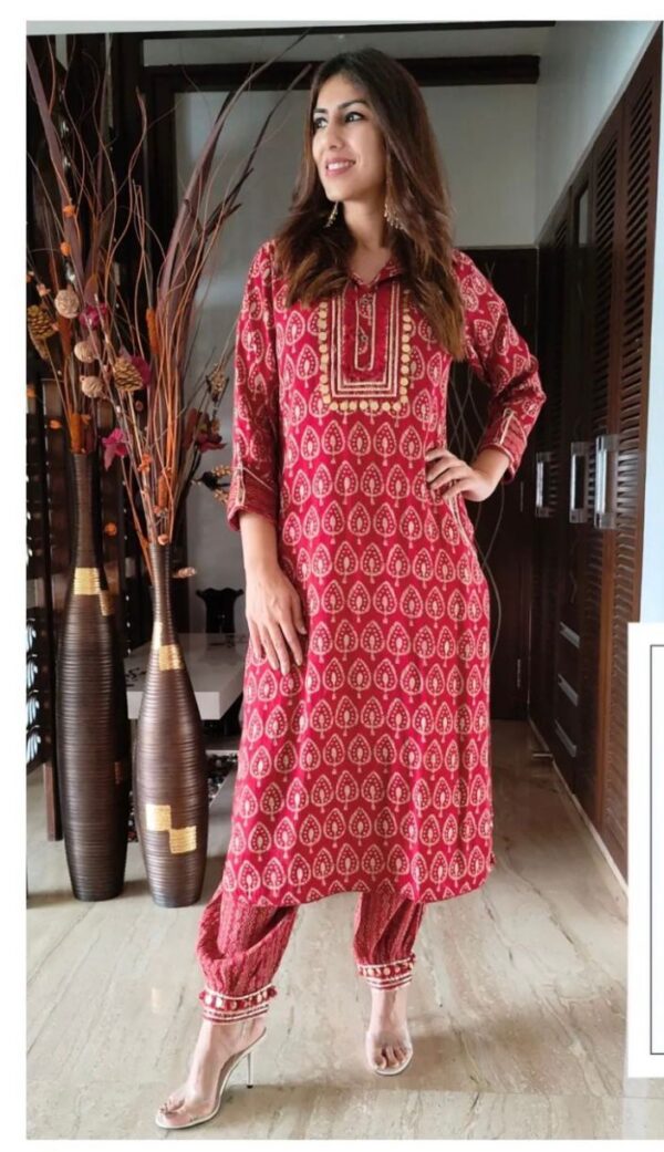 Pure Reyon Cottan Kurti Pent Set - Image 3