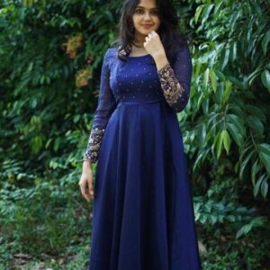 Beautiful Full Flair Georgette Fabric Gown