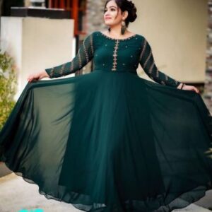 New Fox Georgette With Embroidery Work Gown