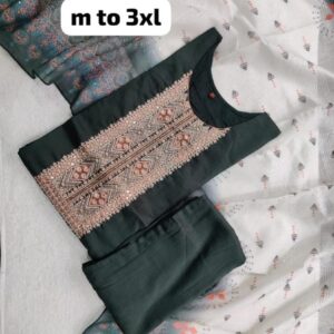 Heavy Party Wear Kurti Pent With Dupatta Set