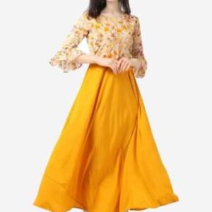 Heavy Georget And Creap Long Gown