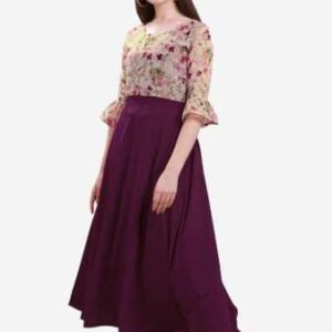 Heavy Georget And Creap Long Gown