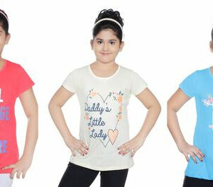 Cotton Kid's Girl T-Shirts Set ( 3 T-Shirts )