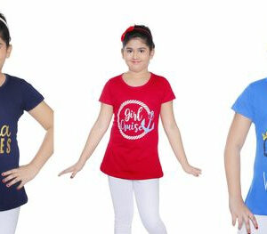 Cotton Kid's Girl T-Shirts Set ( 3 T-Shirts )