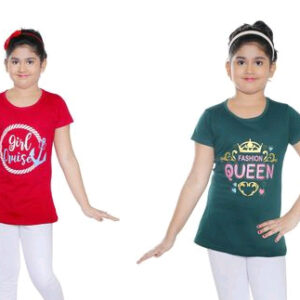 Kid's Girl Cotton T-Shirt Combo ( 2 T-Shirts )