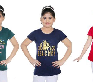 Cotton Kid's Girl T-Shirts Set ( 3 T-Shirts )