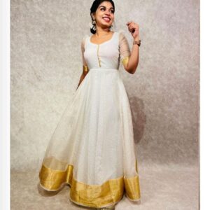 Heavy Orgenza Gold Pattu Gown