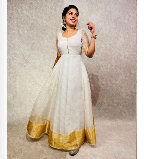 Heavy Orgenza Gold Pattu Gown