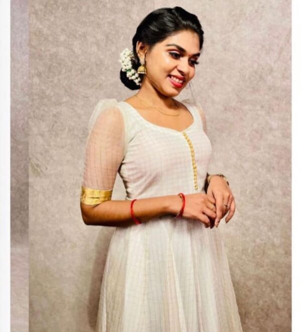 Heavy Orgenza Gold Pattu Gown - Image 2