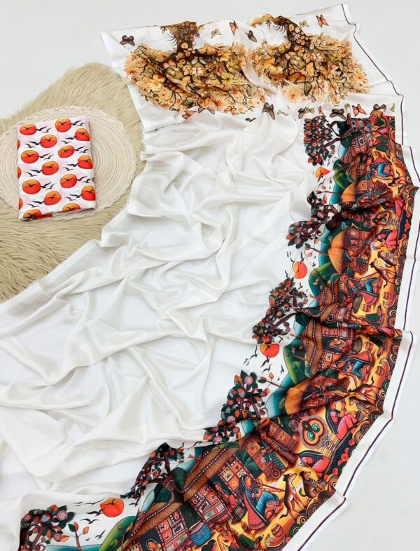 Chinnon Kalamkari Digital Print Saree