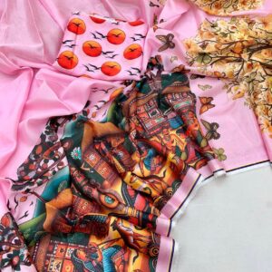 Chinnon Kalamkari Digital Print Saree