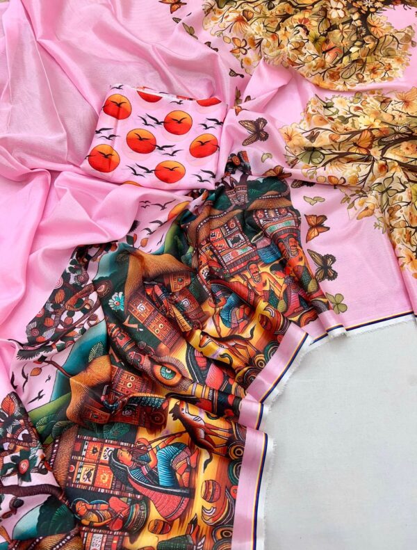 Chinnon Kalamkari Digital Print Saree