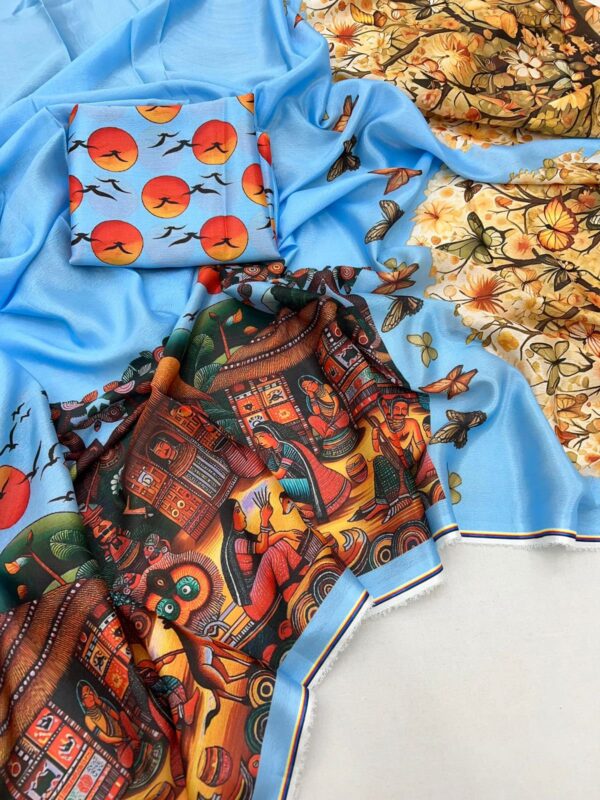 Chinnon Kalamkari Digital Print Saree