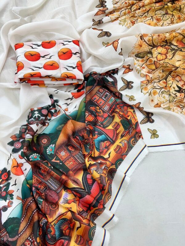 Chinnon Kalamkari Digital Print Saree
