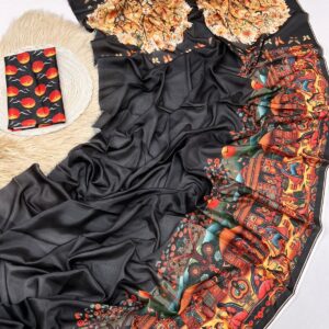 Chinnon Kalamkari Digital Print Saree