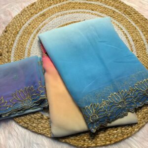 Chiffon Embroidery Work Saree