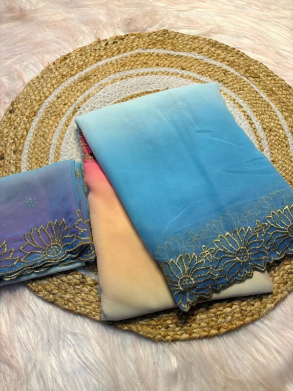 Chiffon Embroidery Work Saree