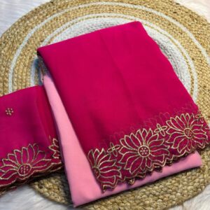 Chiffon Embroidery Work Saree