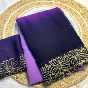Chiffon Embroidery Work Saree
