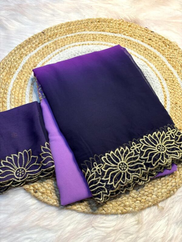 Chiffon Embroidery Work Saree
