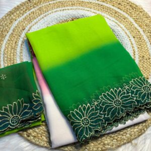 Chiffon Embroidery Work Saree