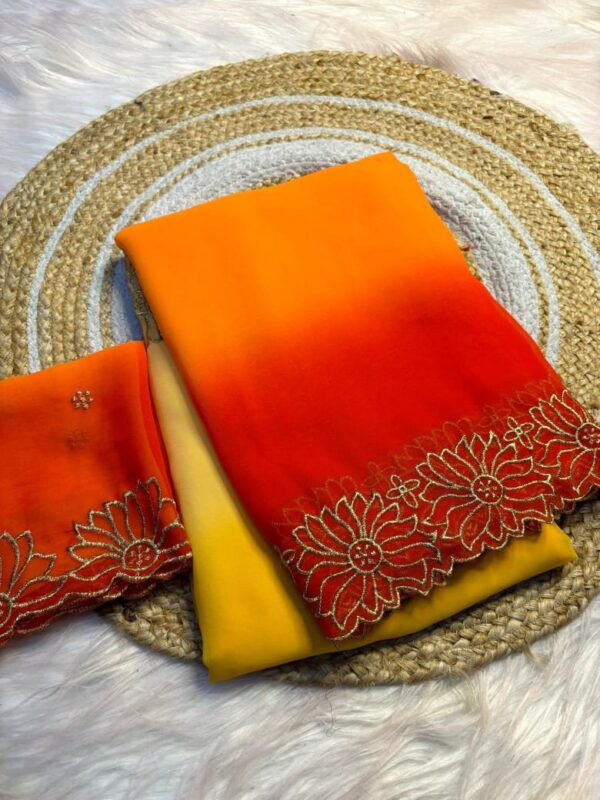 Chiffon Embroidery Work Saree