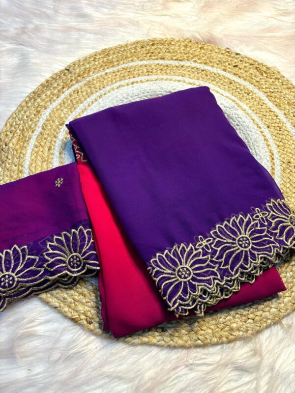 Chiffon Embroidery Work Saree