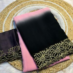 Chiffon Embroidery Work Saree