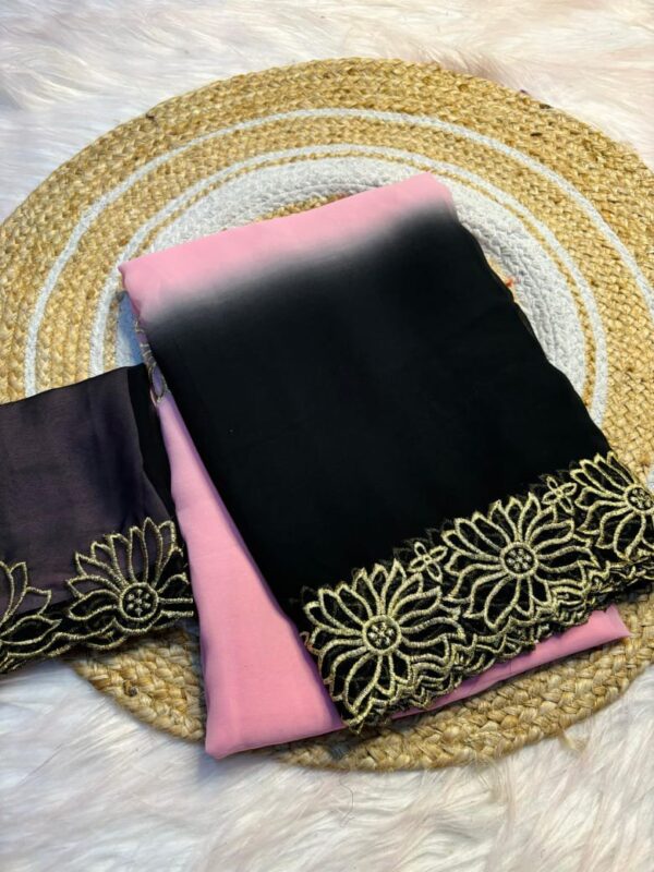 Chiffon Embroidery Work Saree