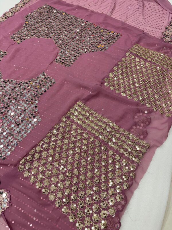 Faux Georgette With Real Mirror Work - Image 5