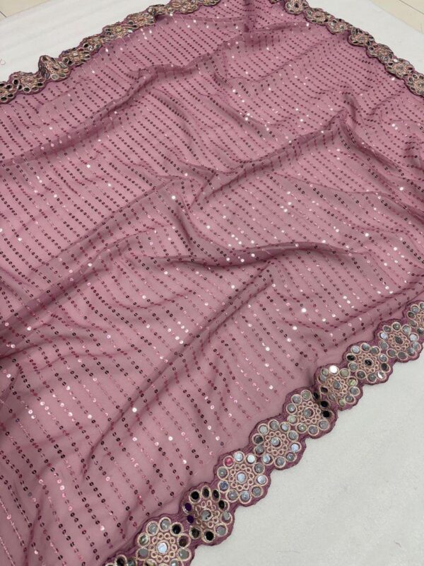 Faux Georgette With Real Mirror Work - Image 2