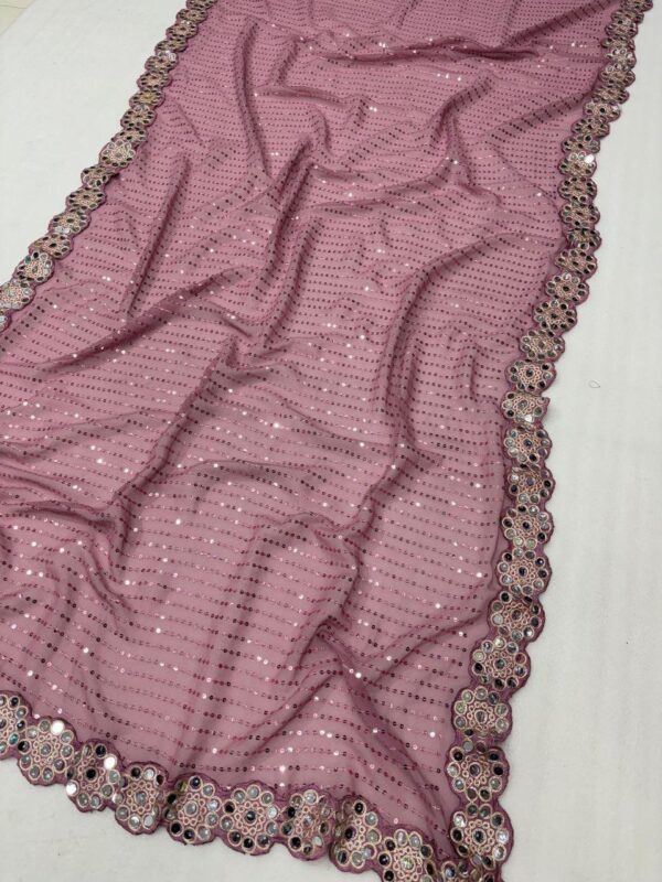 Faux Georgette With Real Mirror Work - Image 4