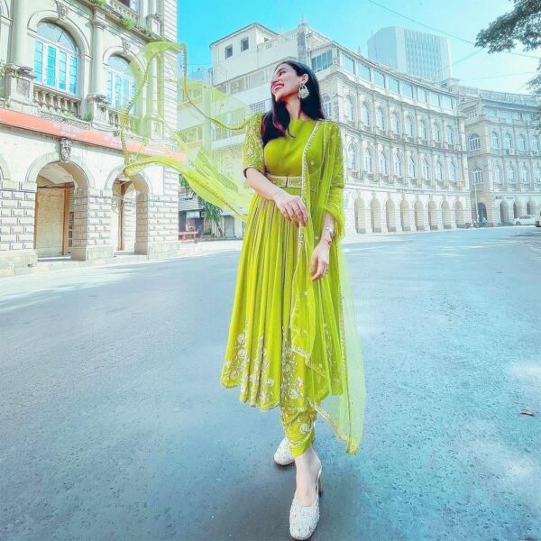 Embroidered Anarkali Gown - Image 4