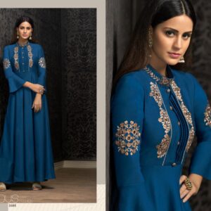 Maslin Gown With Embroidery