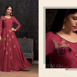Maslin Gown With Embroidery