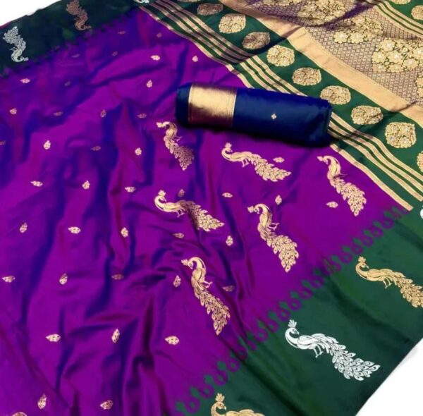 Soft Litchi Silk Kubera Pattu Saree - Image 2